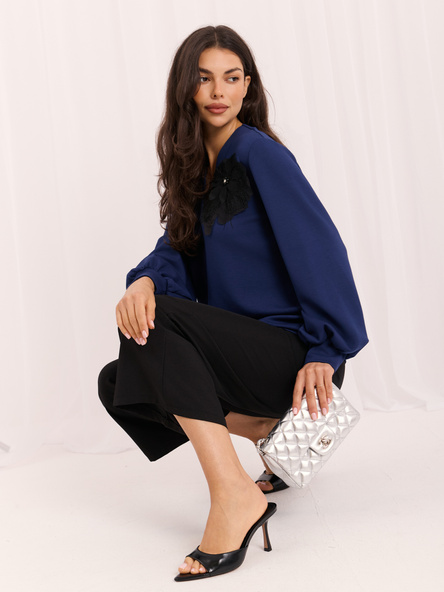 Bluzka elegancka ciemnoniebieska