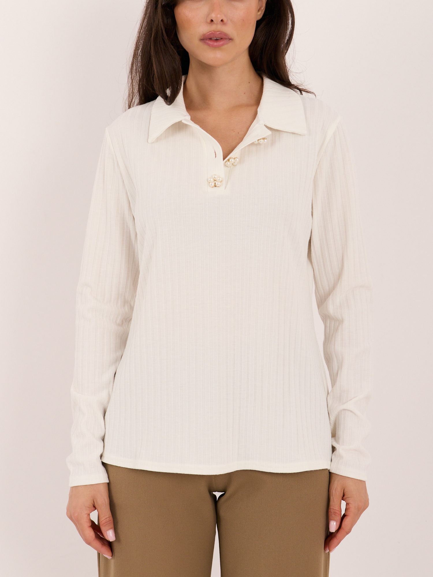 Bluzka elegancka ecru - obrazek 3
