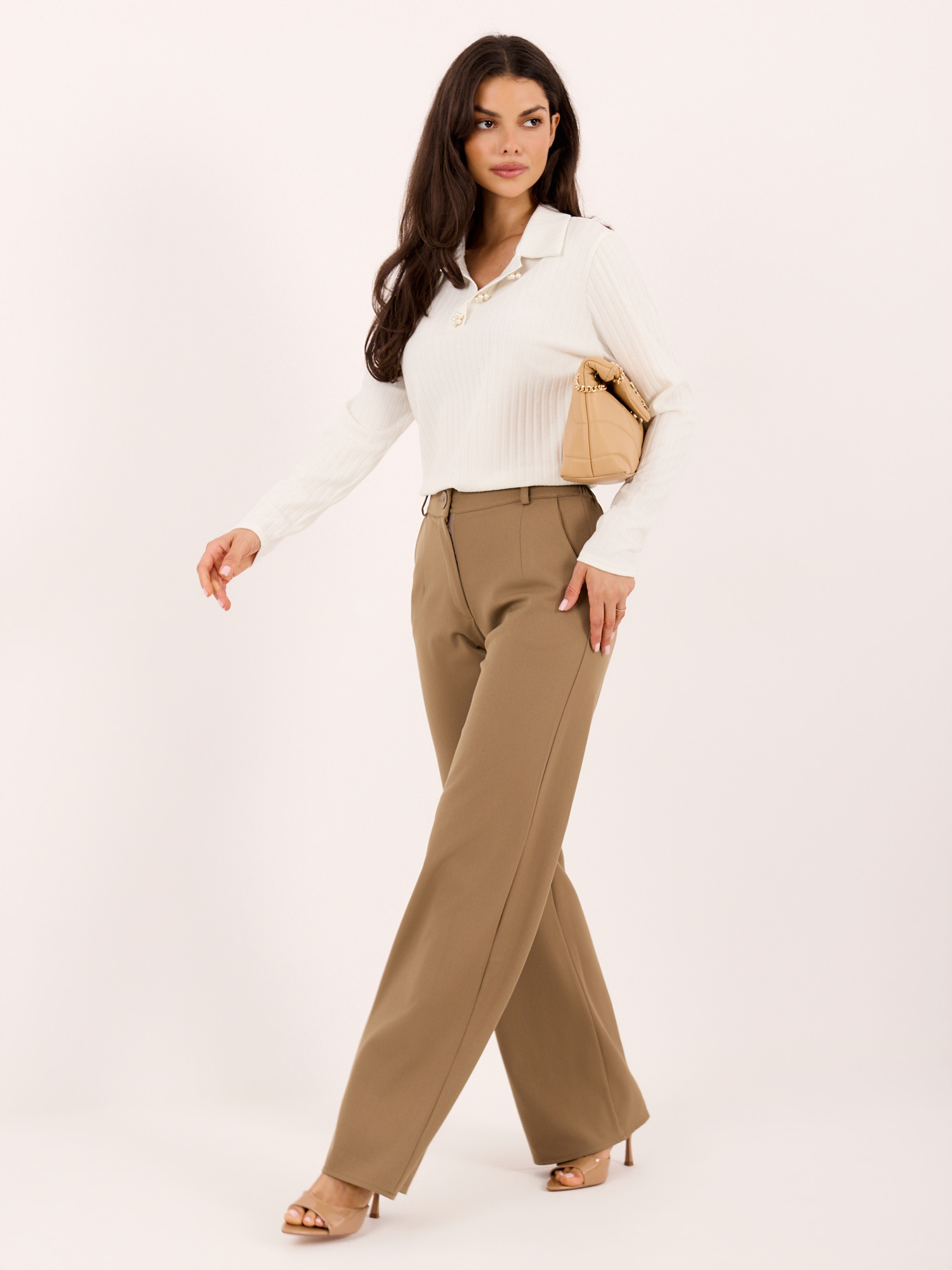 Bluzka elegancka ecru - obrazek 2