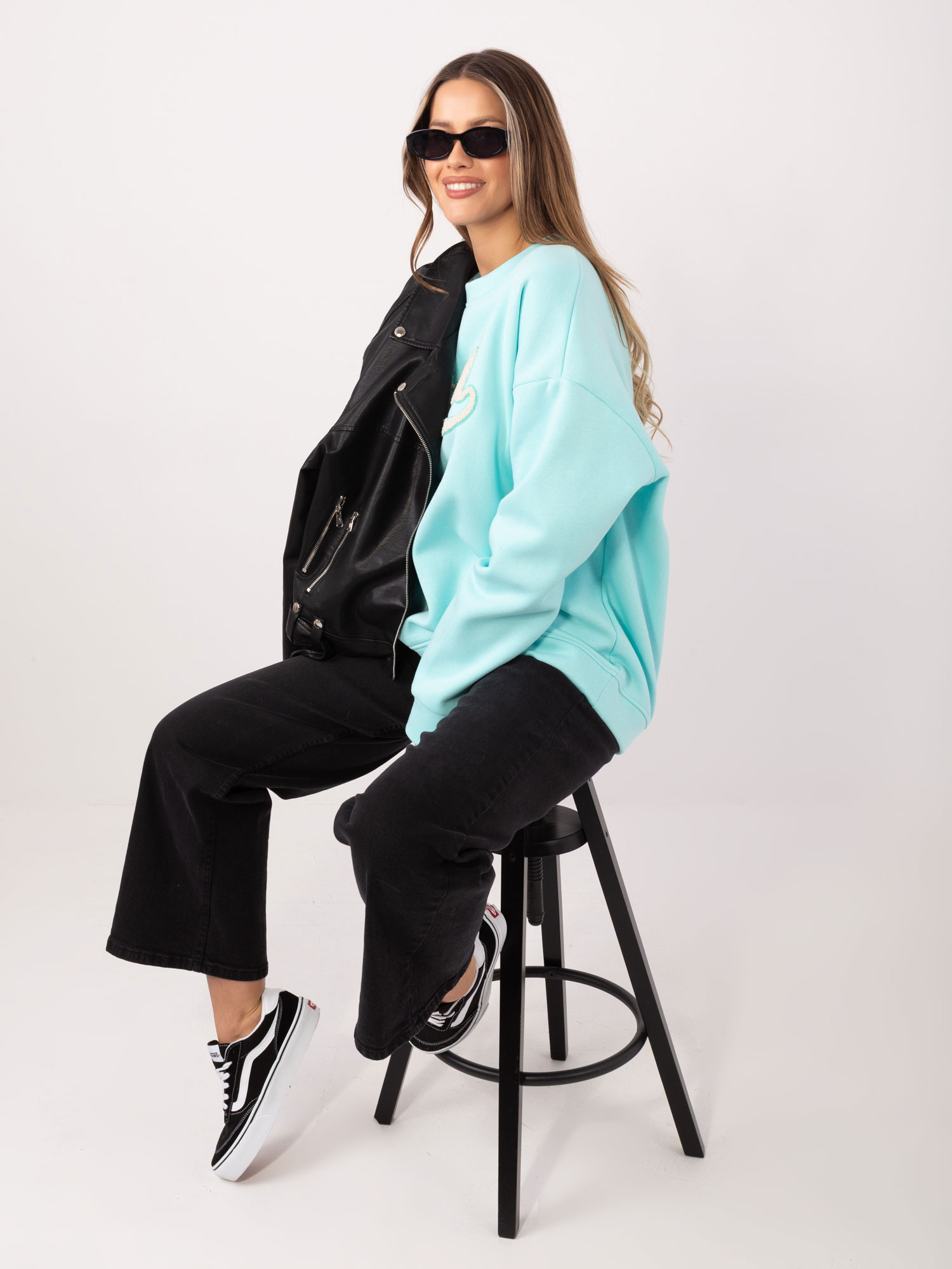 Bluza bez kaptura miętowa - obrazek 2