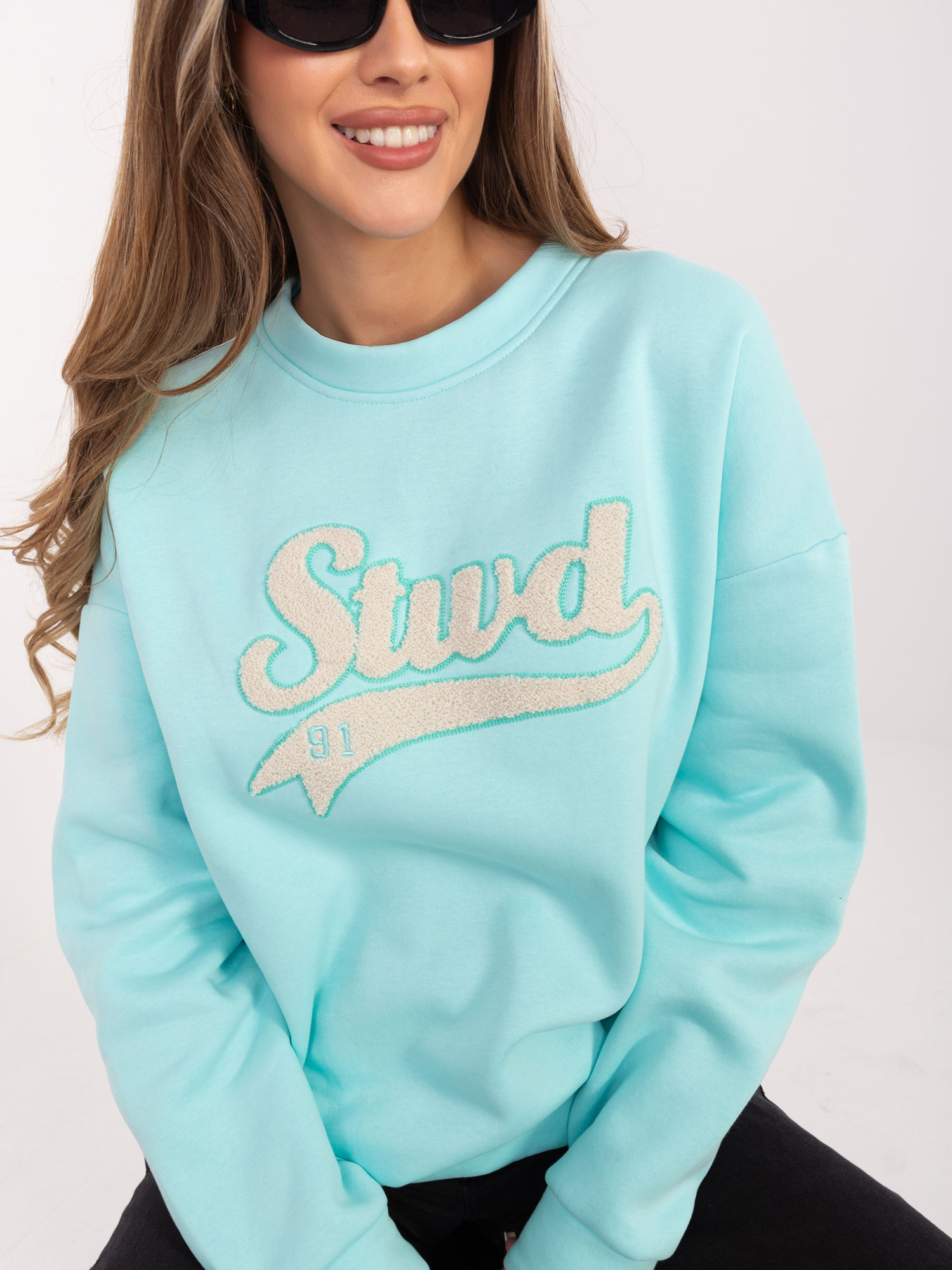 Bluza bez kaptura miętowa - obrazek 3